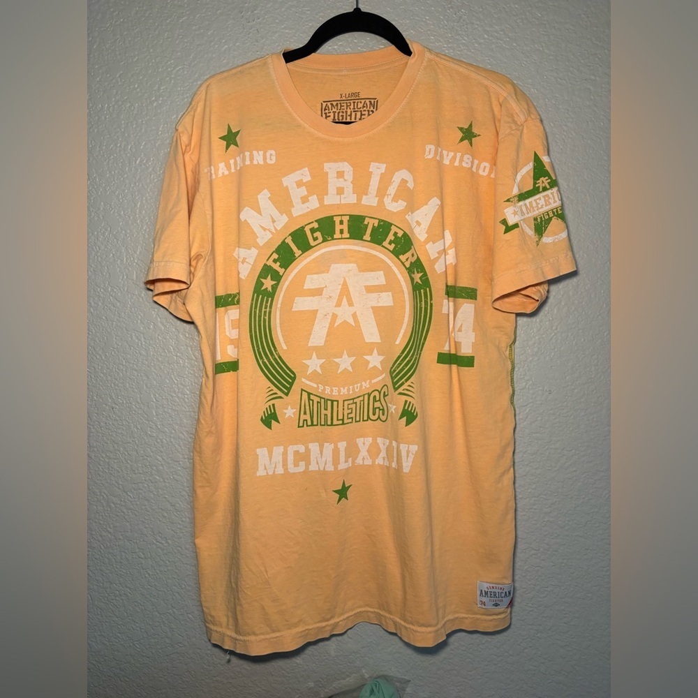 American fighter by Affliction Orange Green XL Men’s